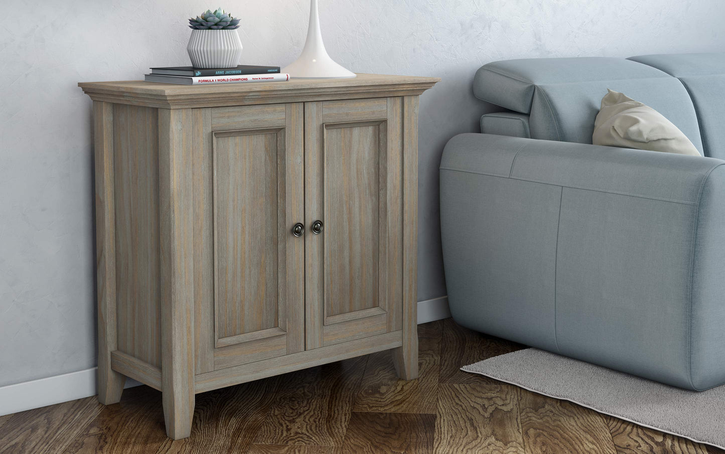 Distressed Grey | Amherst Low Storage Cabinet