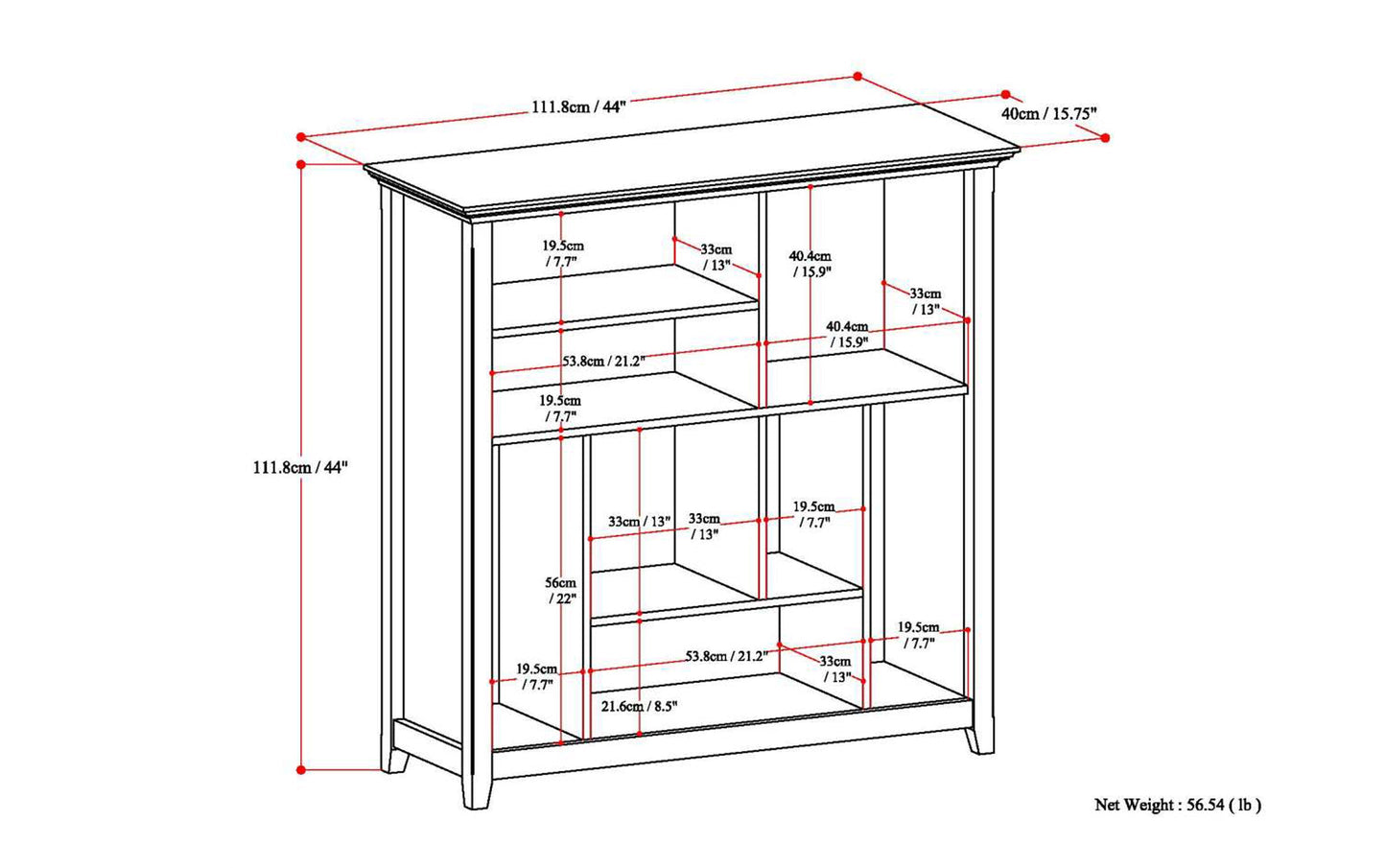 Distressed Grey | Amherst Multi-Cube Bookcase & Storage Unit