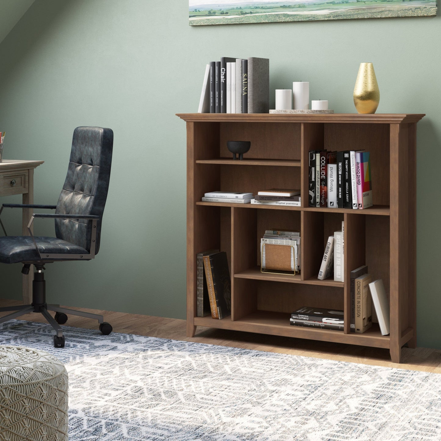 Rustic Natural Aged Brown | Amherst Multi-Cube Bookcase & Storage Unit