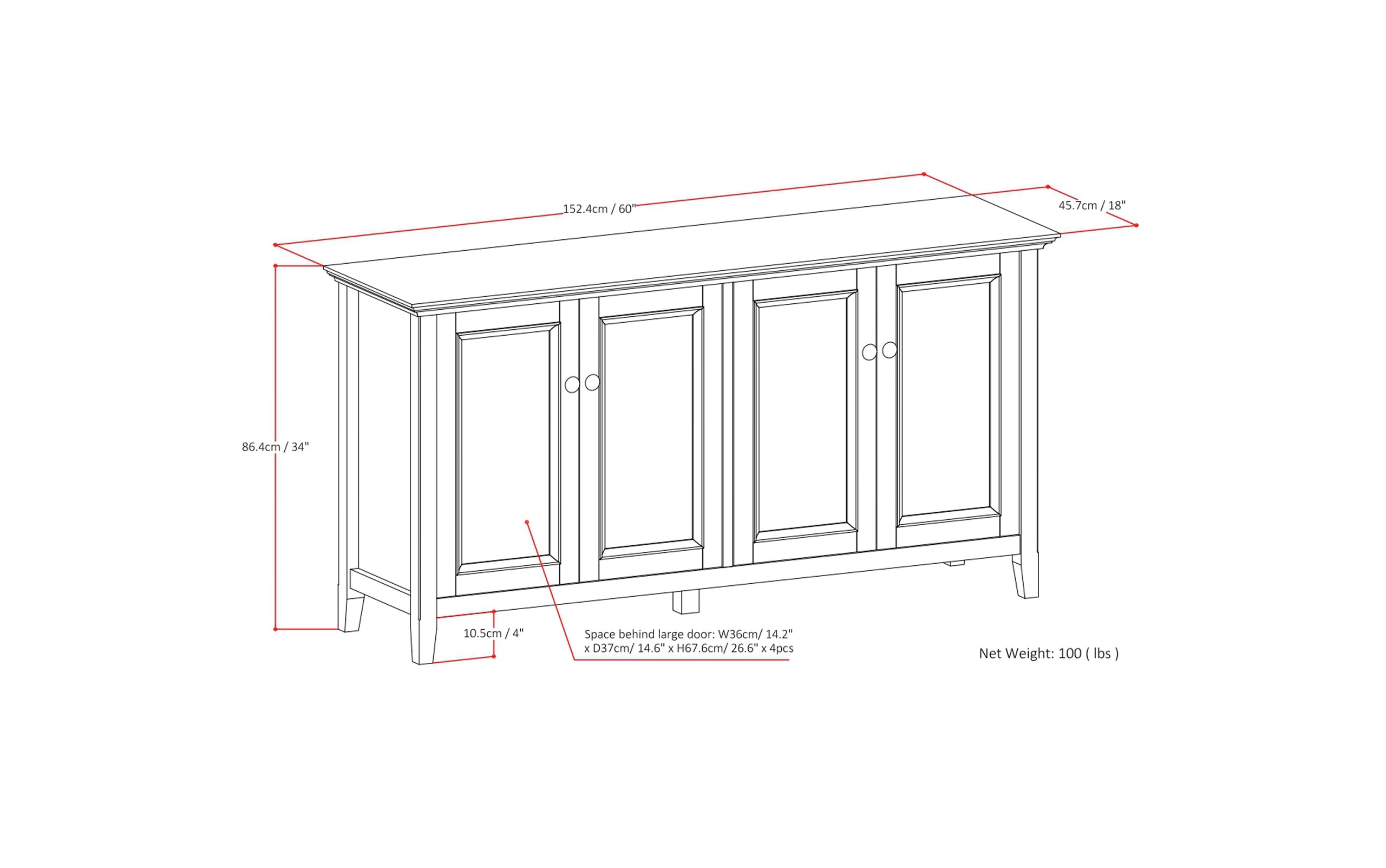 Amherst Wide 4 Door Storage Cabinet