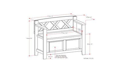 Hickory Brown | Amherst Small Entryway Storage Bench