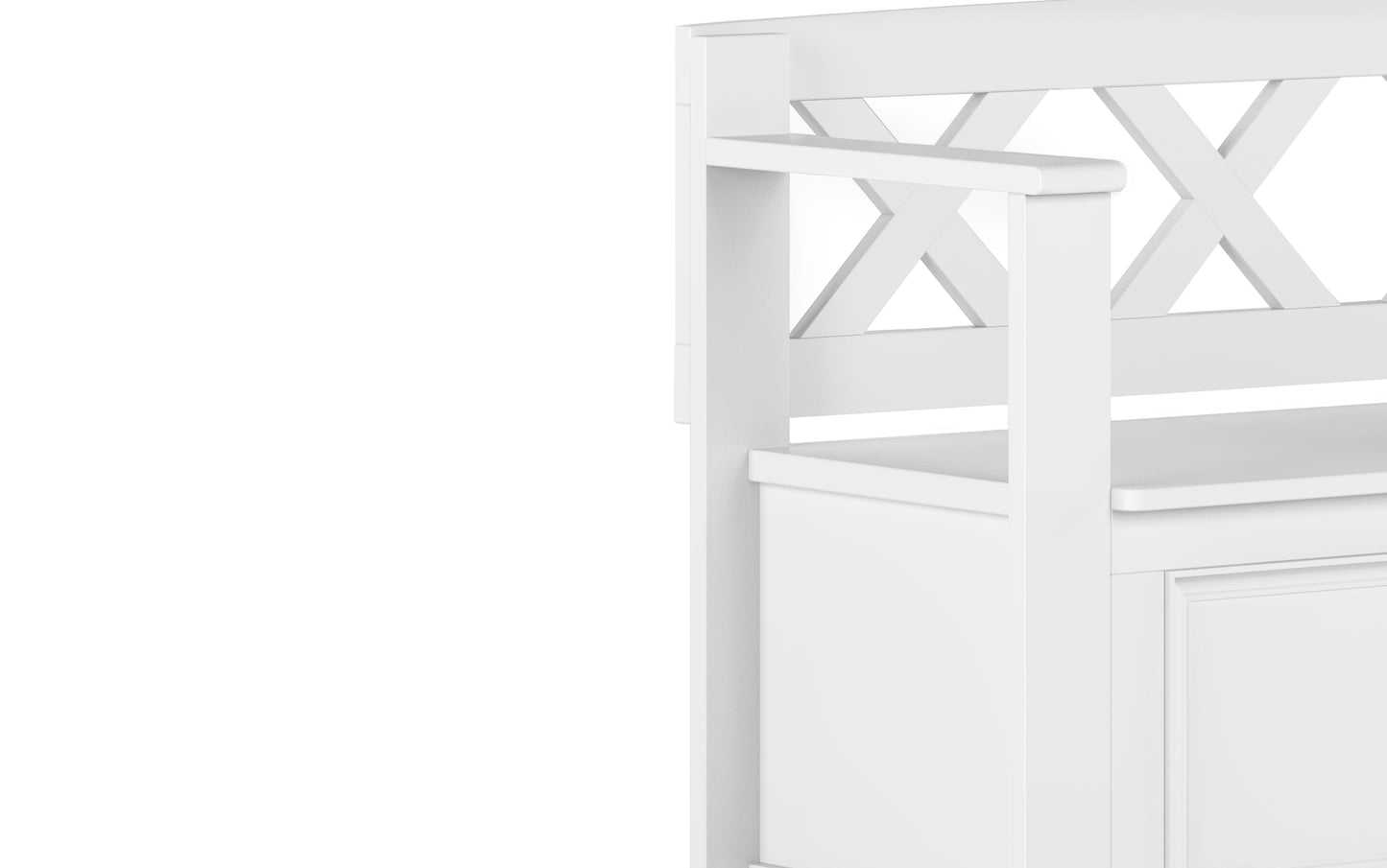 White | Amherst Small Entryway Storage Bench