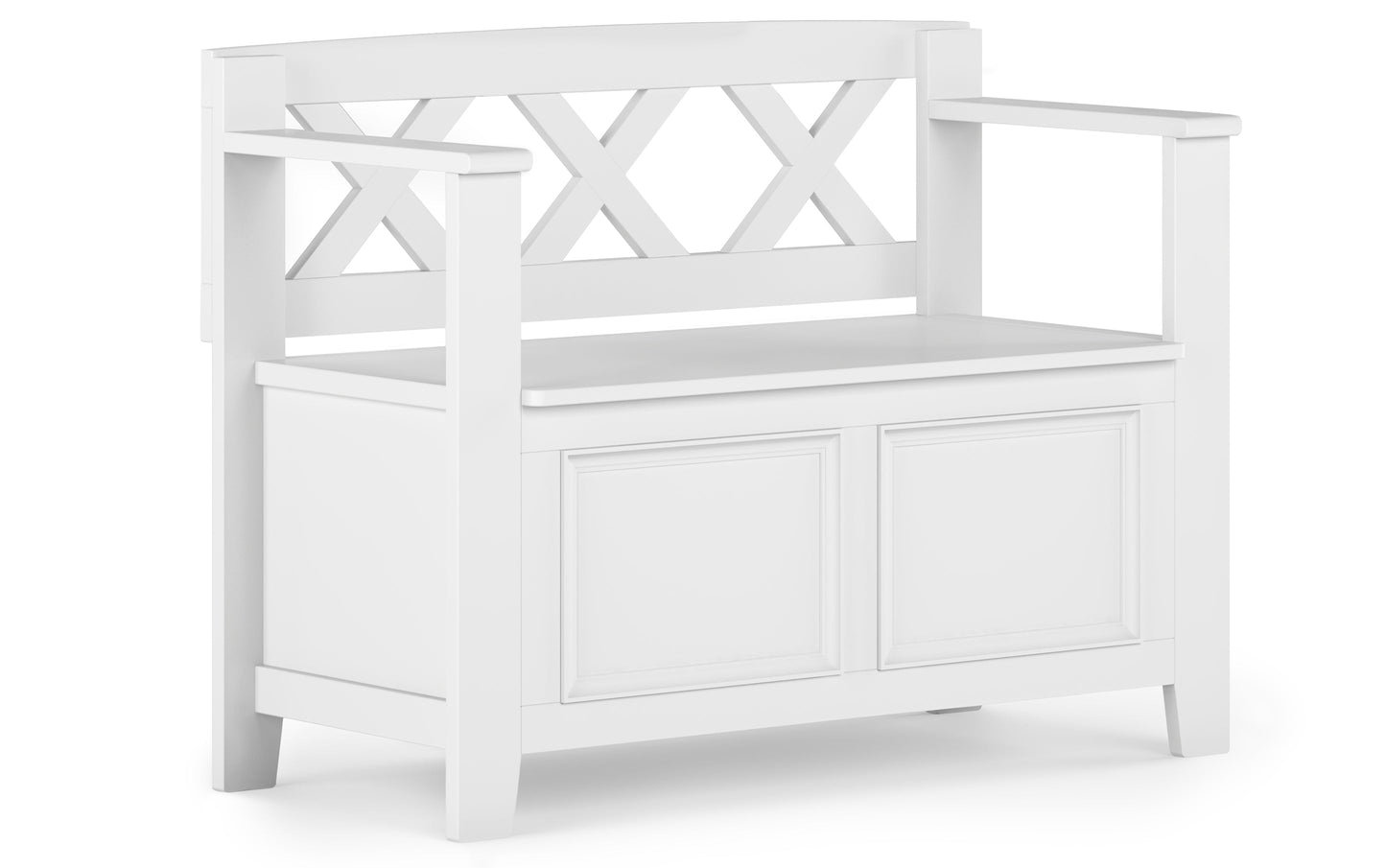 White | Amherst Small Entryway Storage Bench