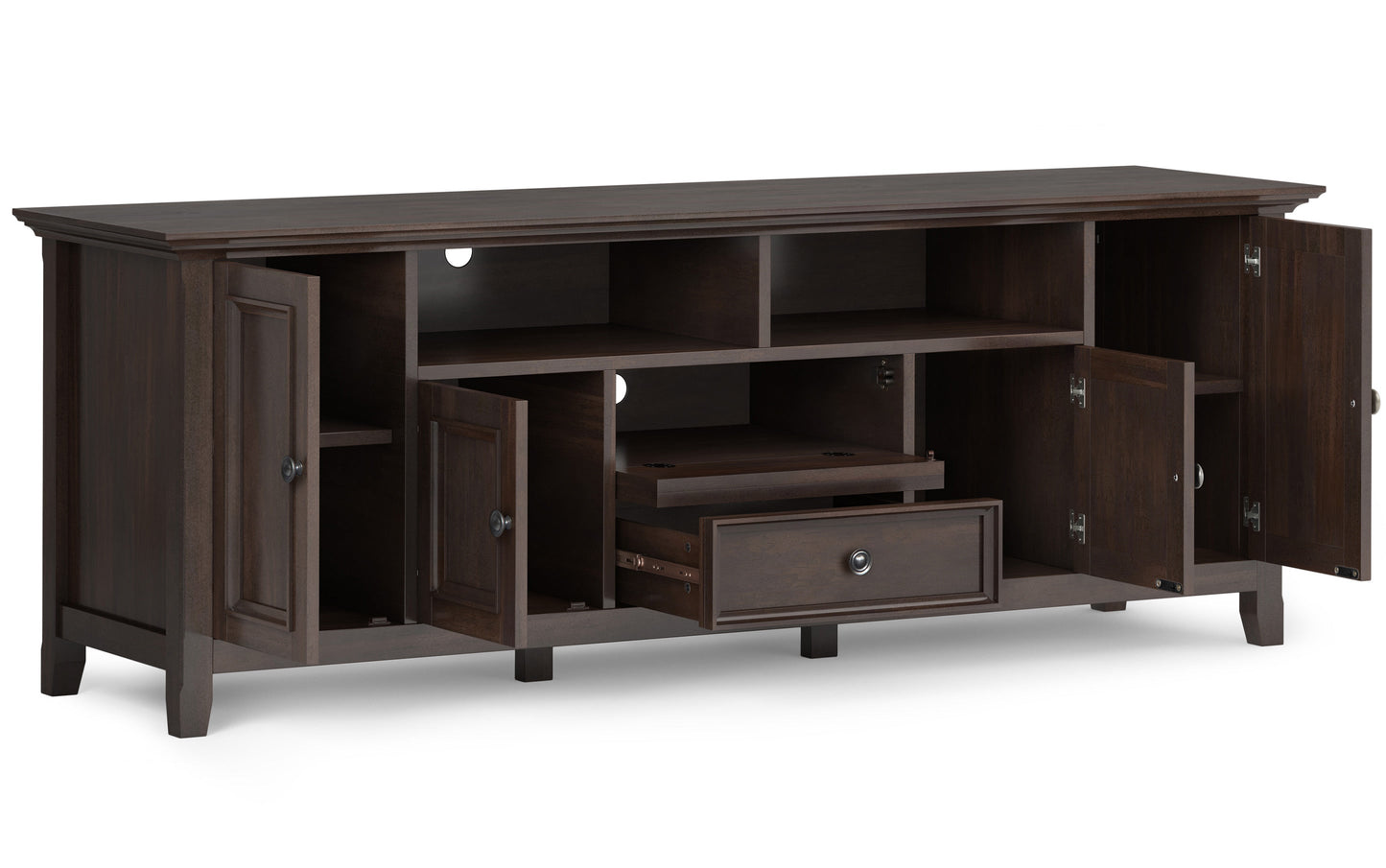 Brunette Brown | Amherst 72 inch Wide TV Media Stand