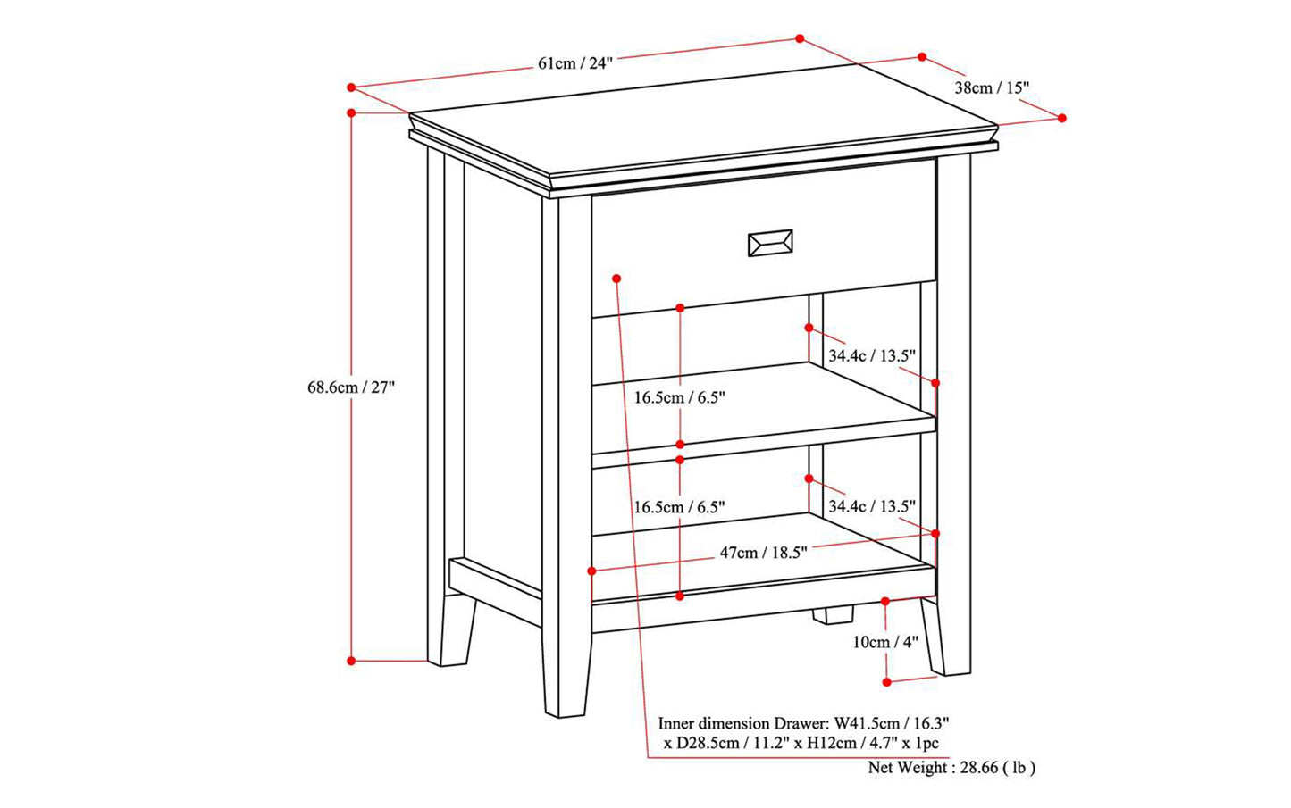 Black | Artisan Bedside Table