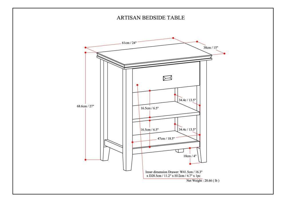 White | Artisan Bedside Table