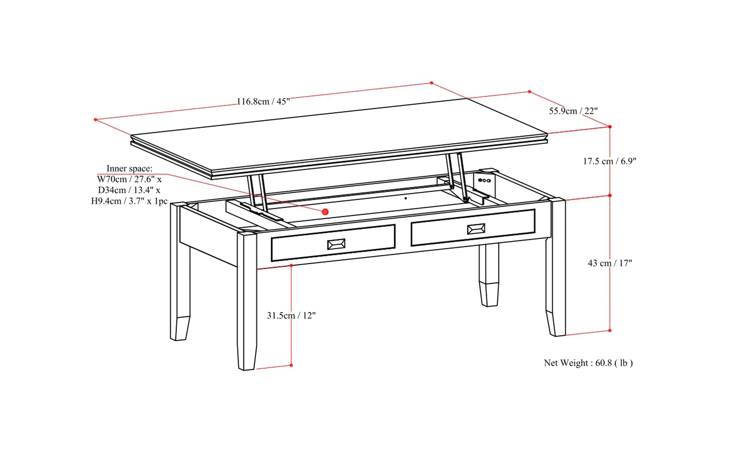 Artisan Lift Top Coffee Table