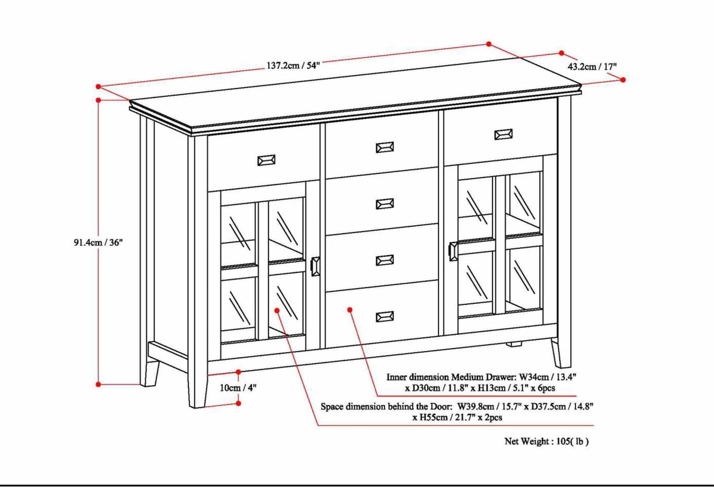 Honey Brown | Artisan Sideboard Buffet