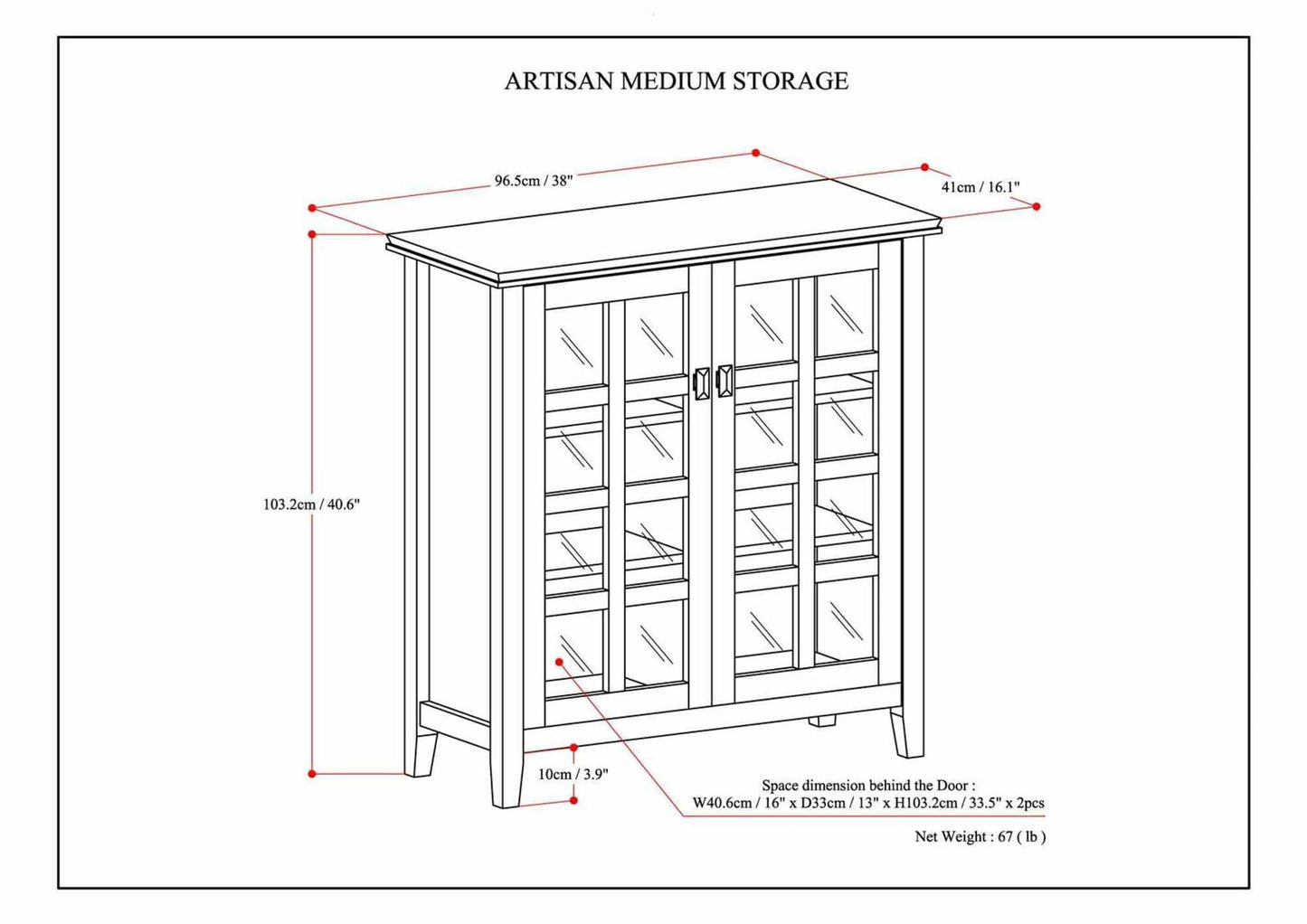 Honey Brown | Artisan Medium Storage Cabinet