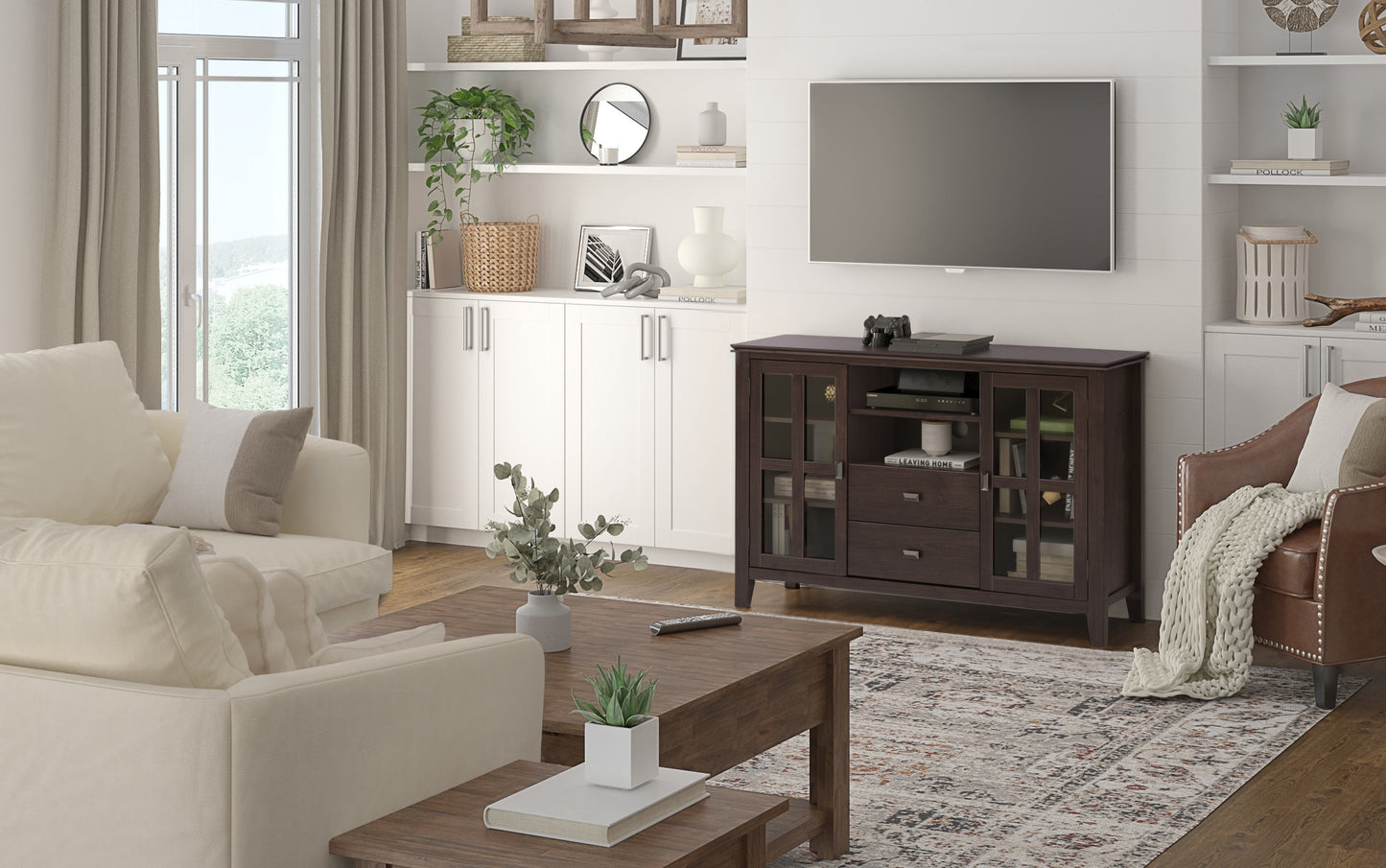 Dark Chestnut Brown | Artisan Tall TV Stand