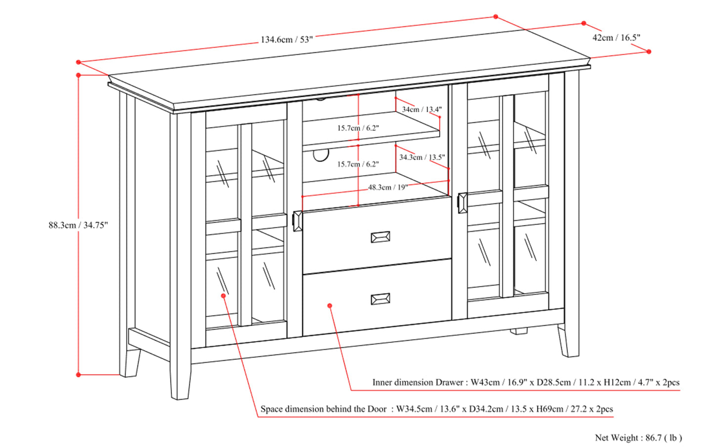 Farmhouse Grey | Artisan Tall TV Stand