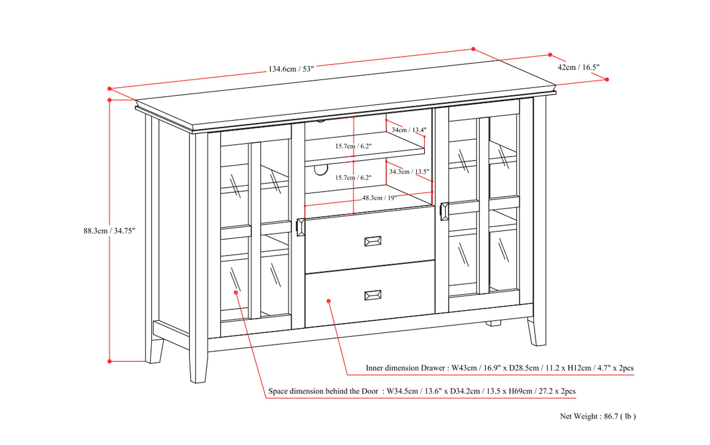 Fog Grey | Artisan Tall TV Stand