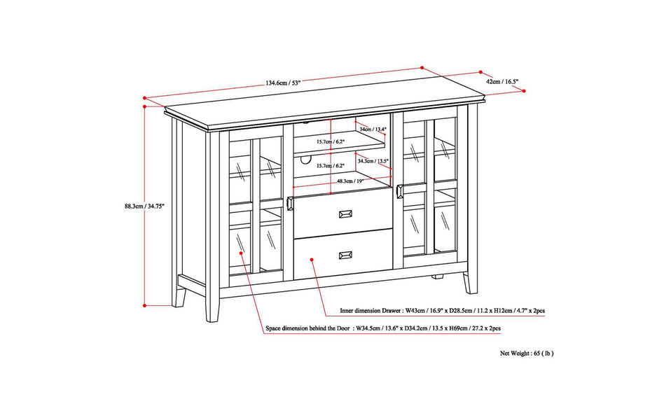 Honey Brown | Artisan Tall TV Stand