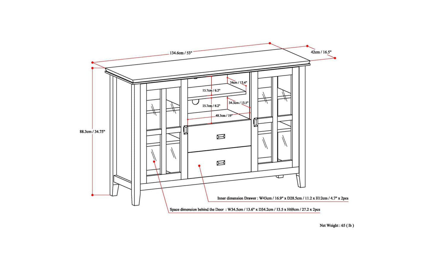 Honey Brown | Artisan Tall TV Stand