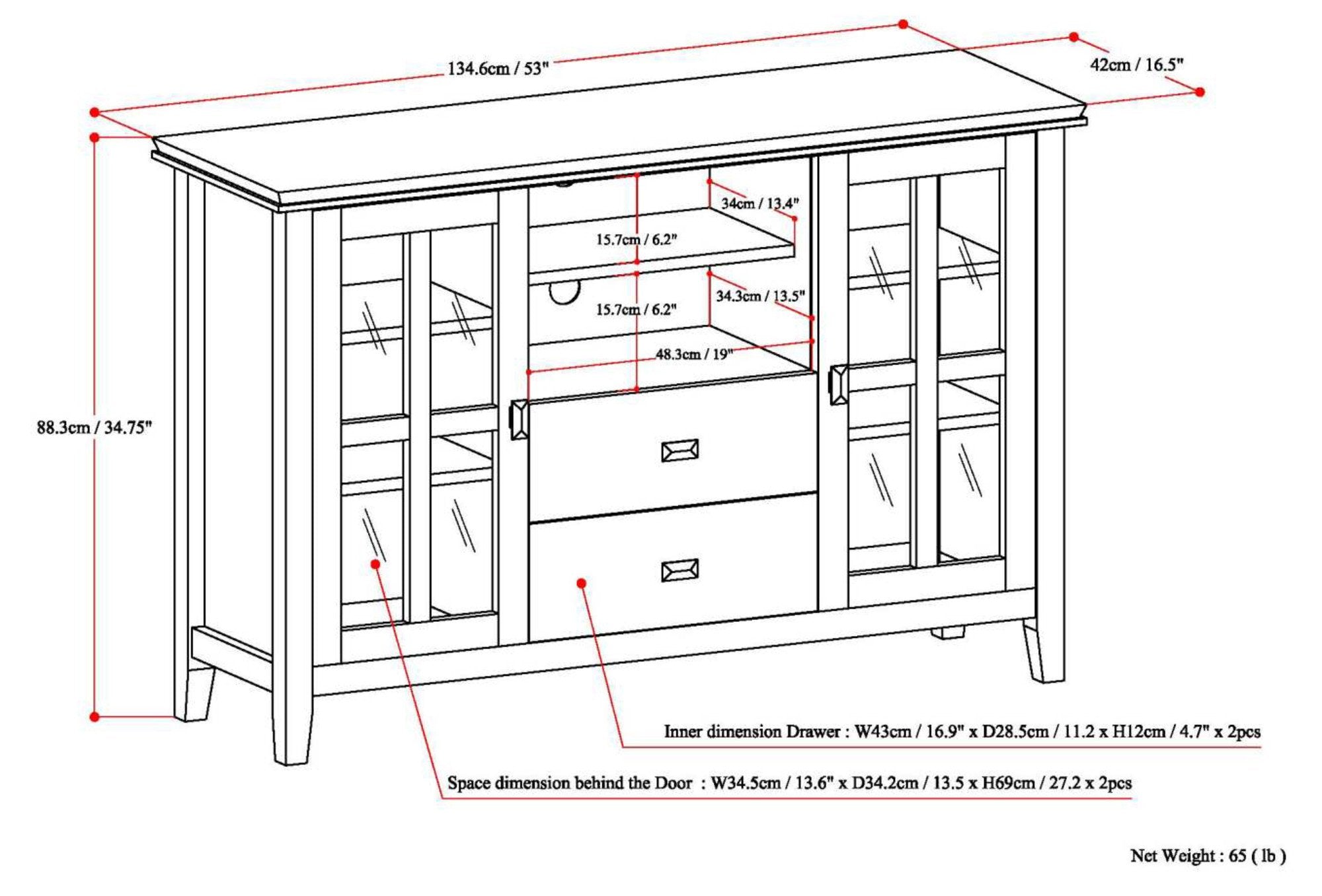 Tobacco Brown | Artisan Tall TV Stand