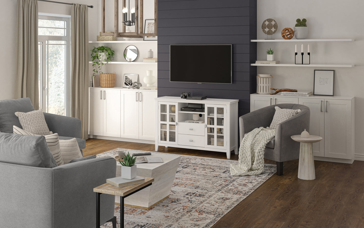 White | Artisan Tall TV Stand