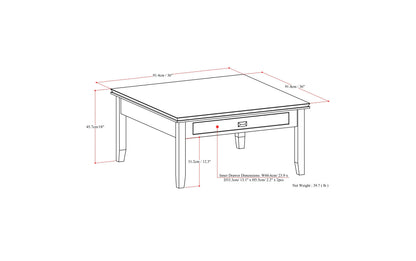 Russet Brown | Artisan Square Coffee Table