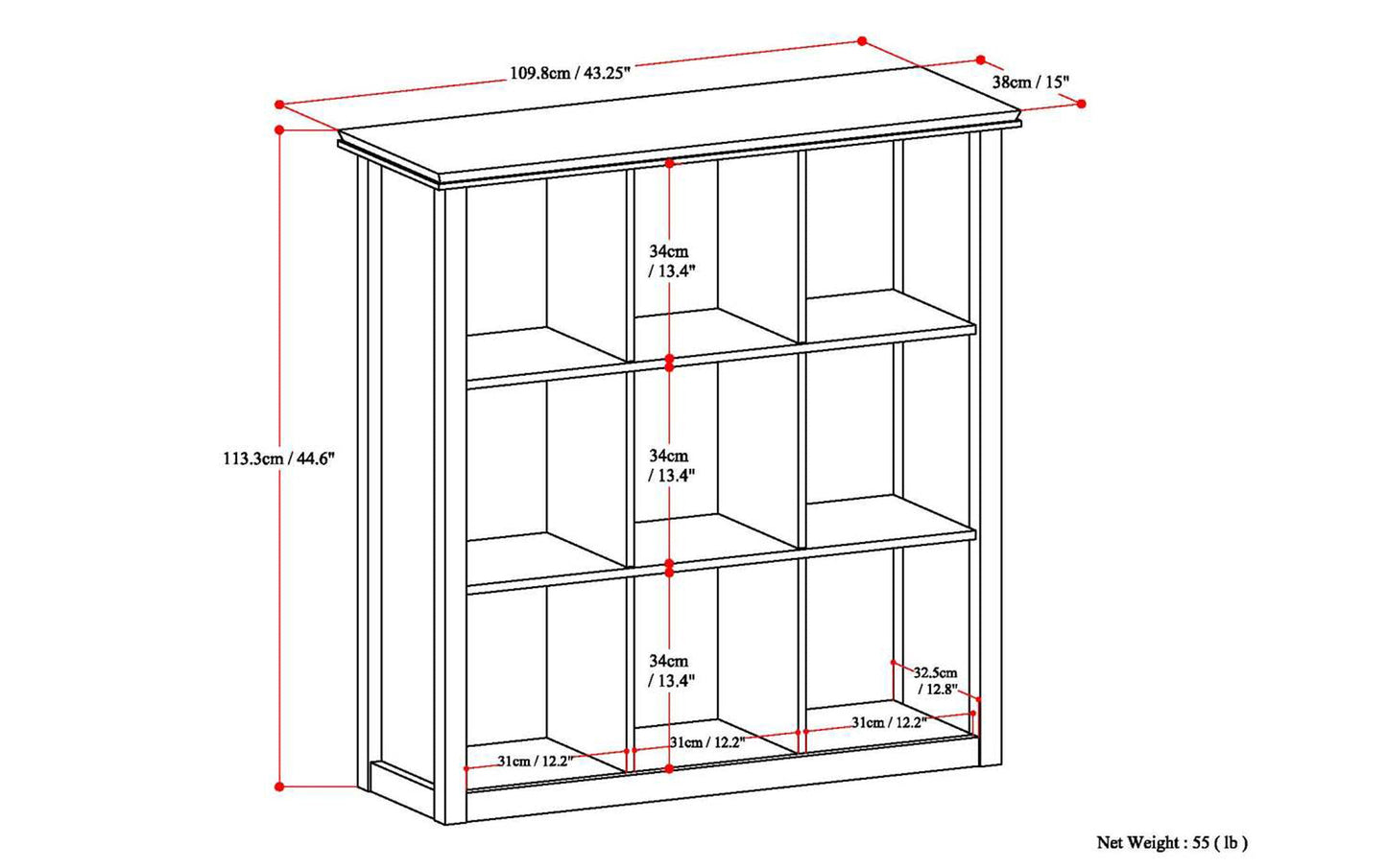 Black | Artisan Nine Cube Bookcase & Storage