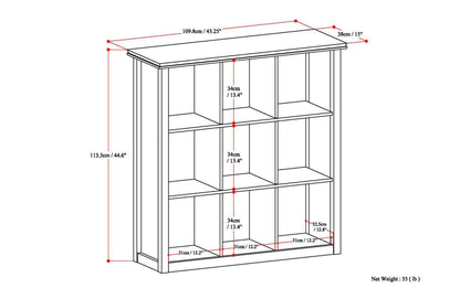 Distressed Grey | Artisan Nine Cube Bookcase & Storage