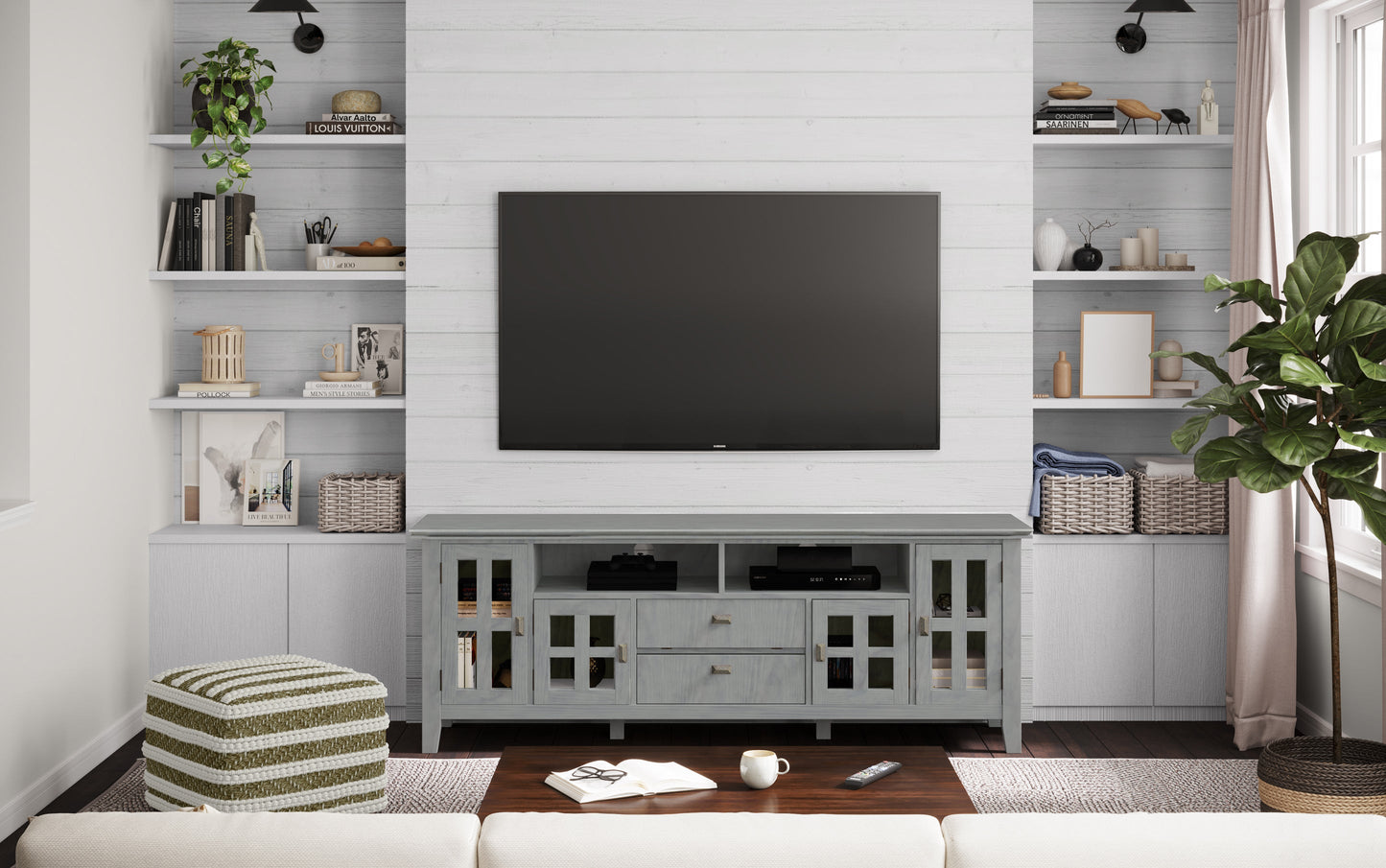 Fog Grey | Artisan 72 inch Tall TV Stand