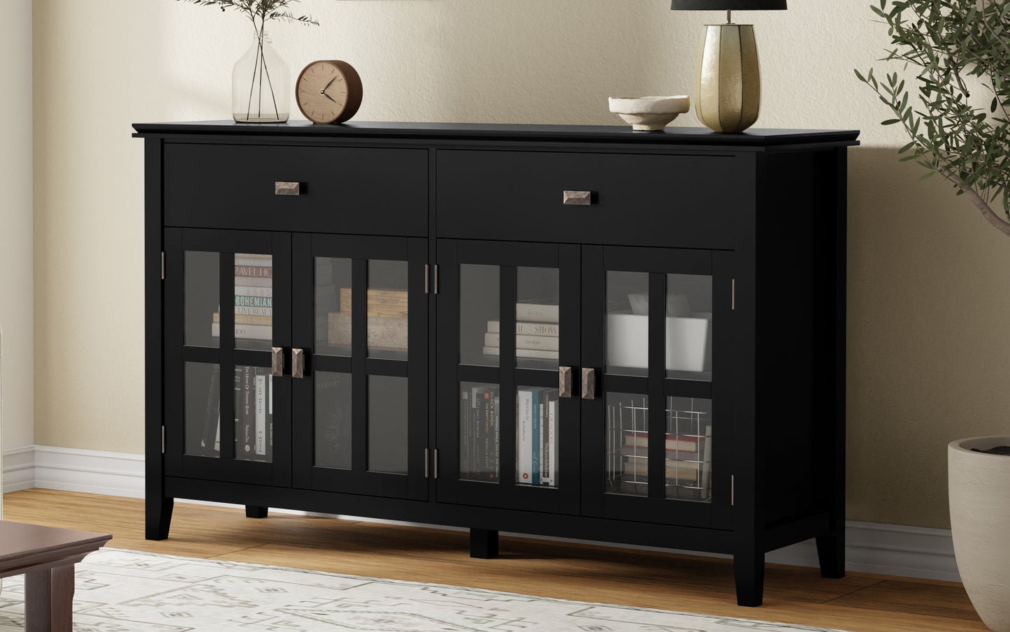 Black | Artisan Large 4 Door Sideboard Buffet