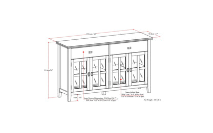 Dark Chestnut Brown | Artisan Large 4 Door Sideboard Buffet