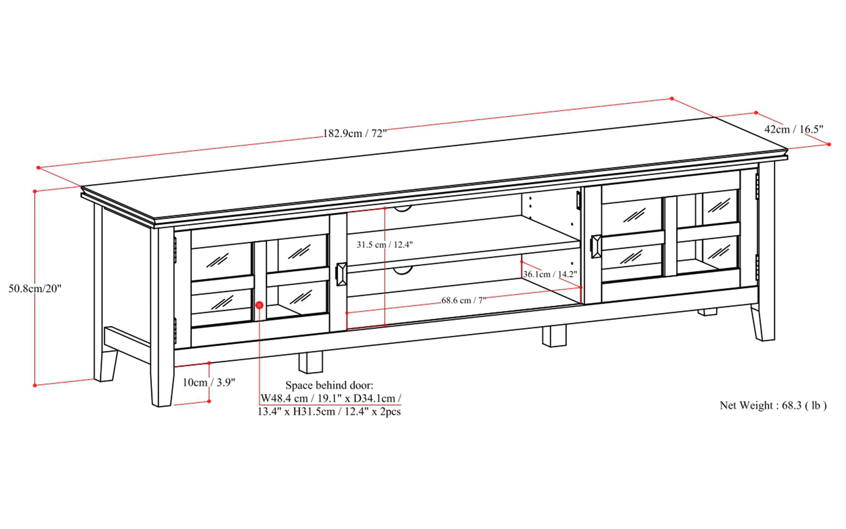 Artisan 72 inch Low TV Media Stand