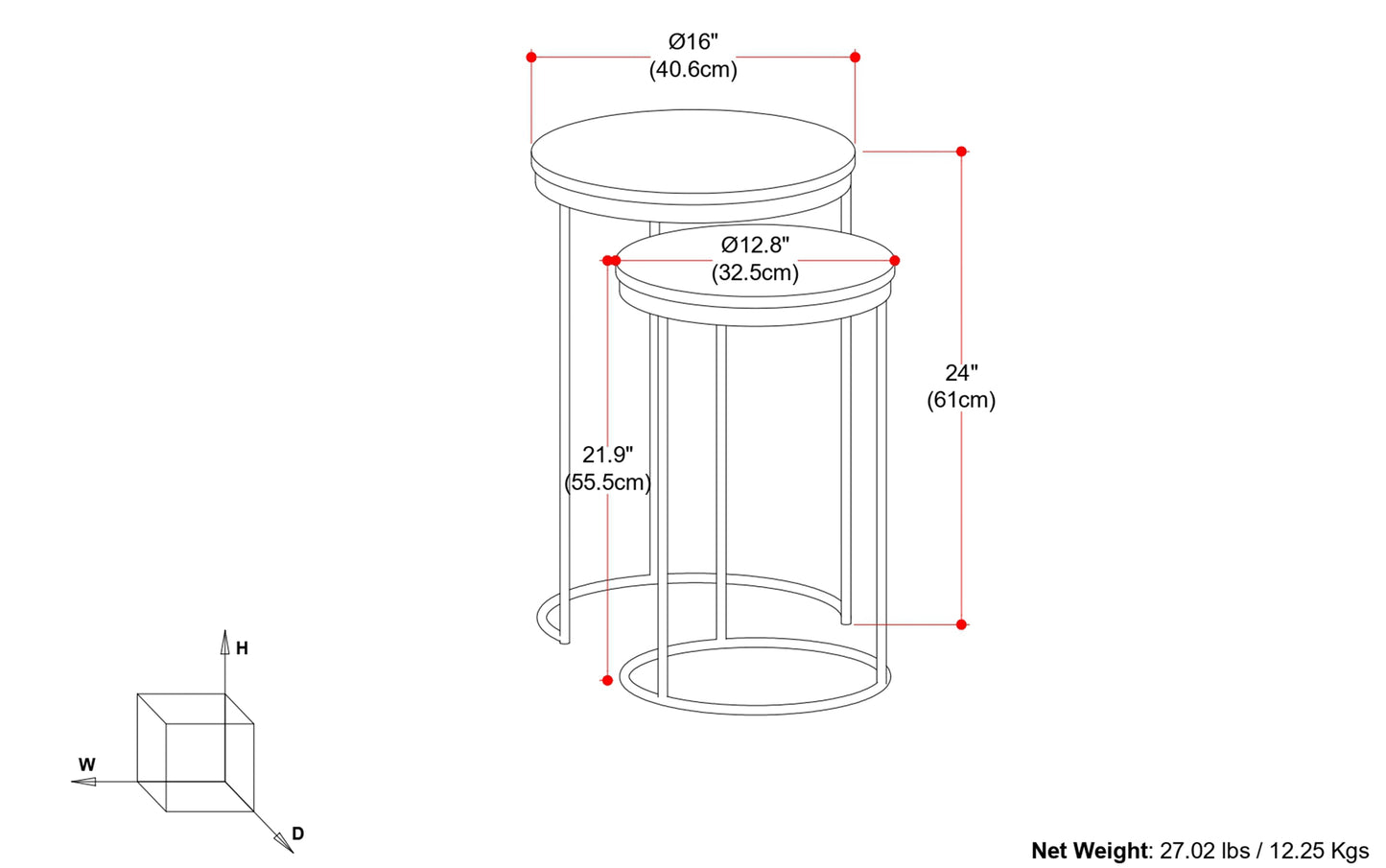 Ashley 2 Pc Nesting Table