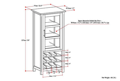 Distressed Grey | Avalon Wine Rack & Storage Cabinet