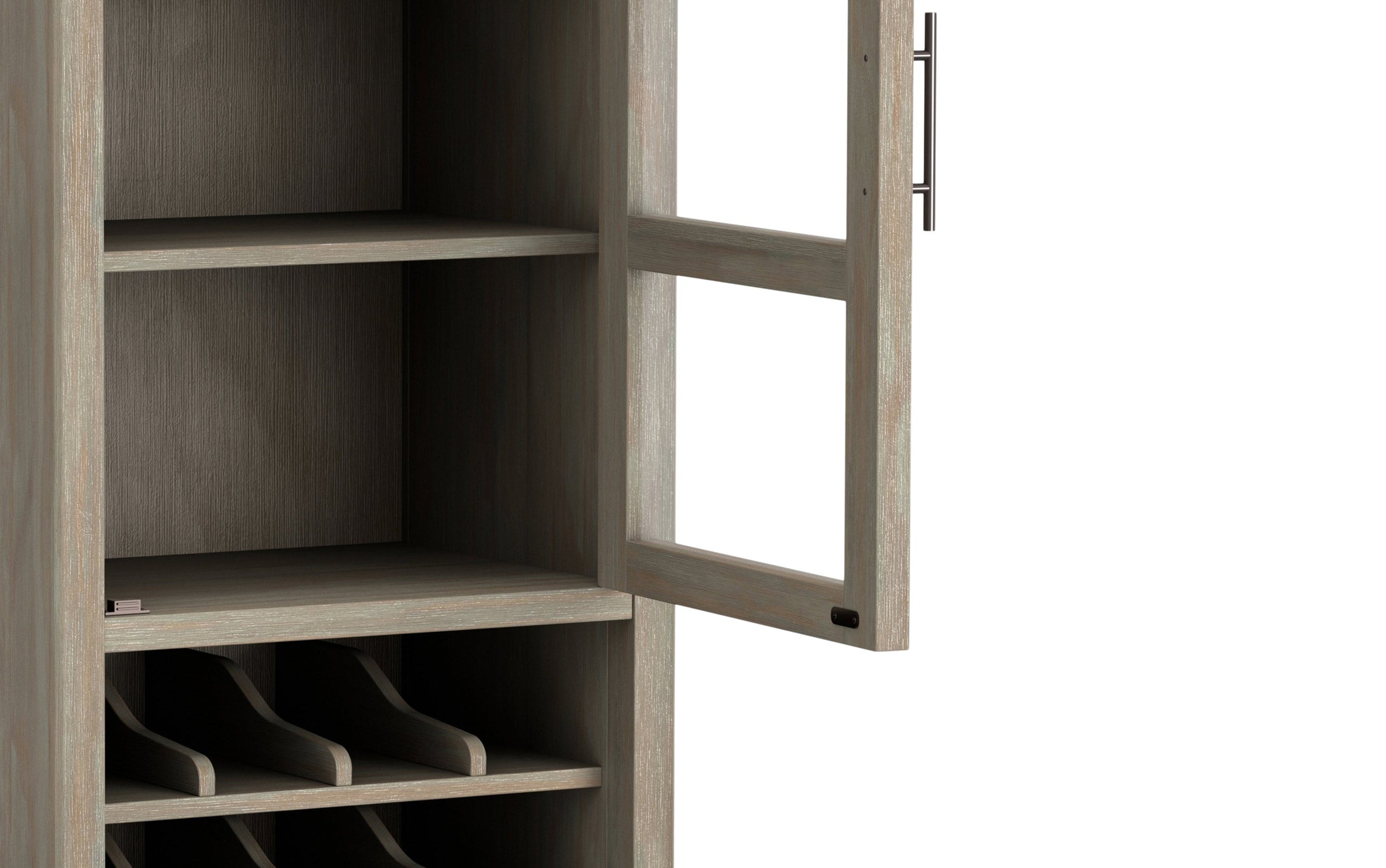 Distressed Grey | Avalon Wine Rack & Storage Cabinet