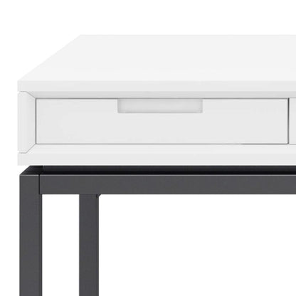 White Solid Wood - Rubberwood | Banting Mid Century Desk