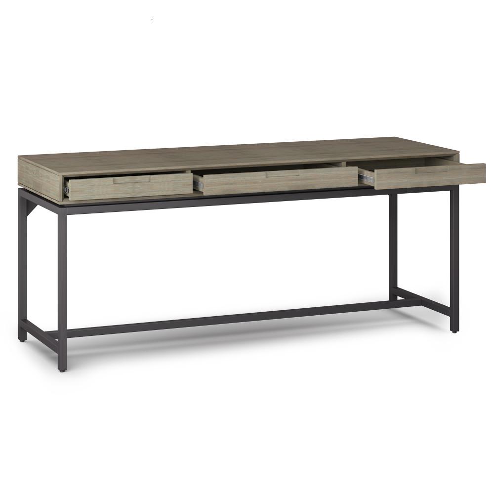 Distressed Grey Rubberwood | Banting Mid Century Wide Desk