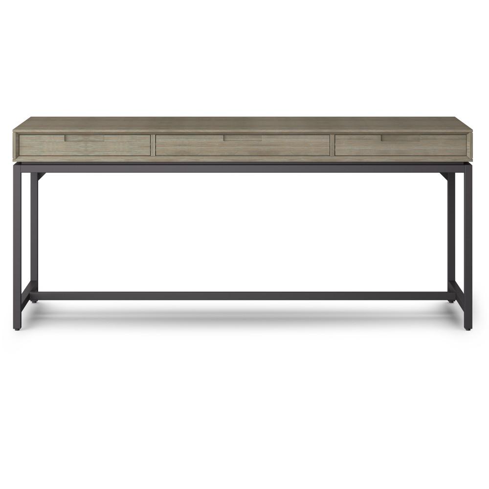 Distressed Grey Rubberwood | Banting Mid Century Wide Desk