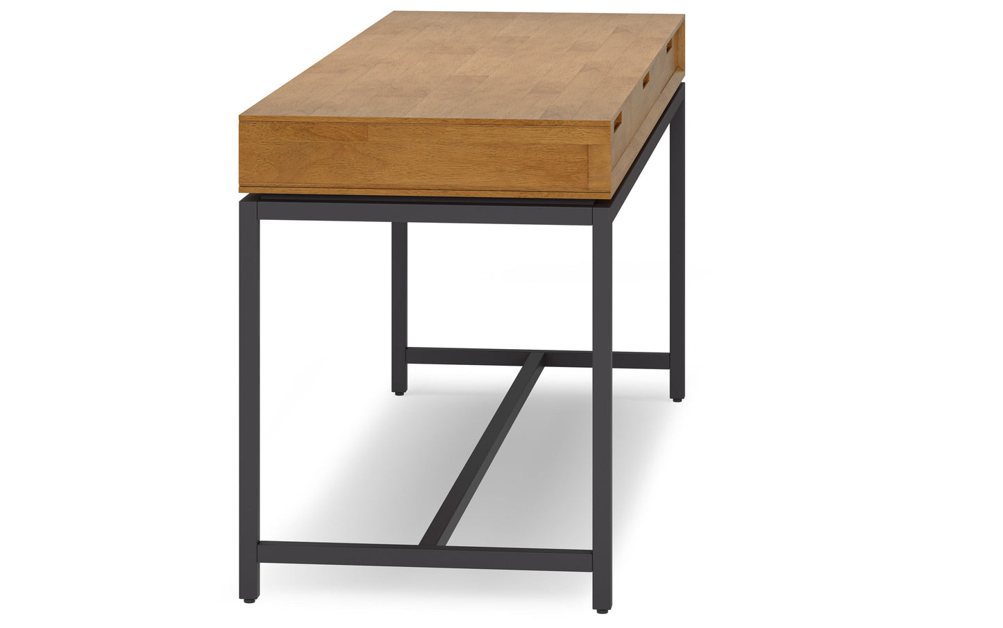 Medium Saddle Brown Rubberwood | Banting Mid Century Wide Desk