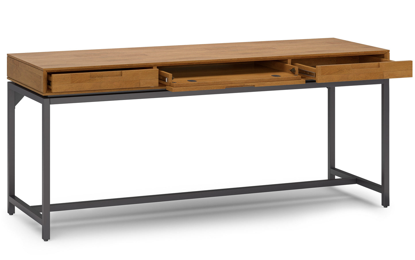 Medium Saddle Brown Rubberwood | Banting Mid Century Wide Desk