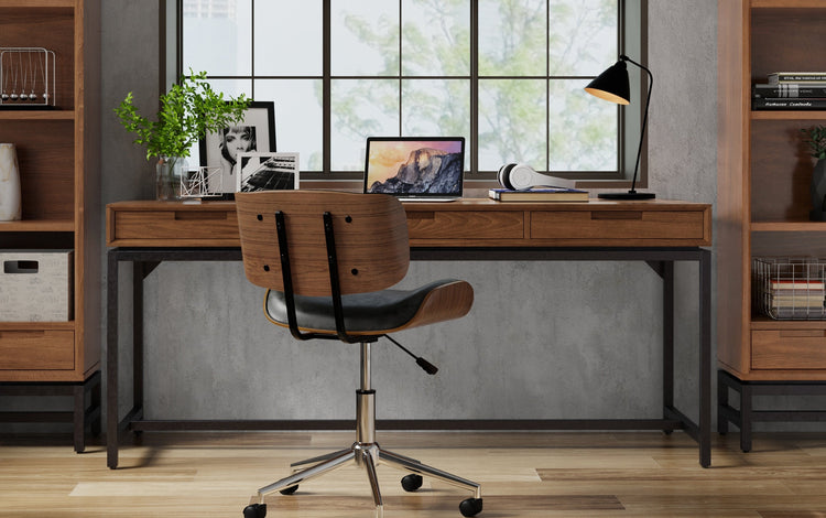 Walnut Walnut | Banting Mid Century Wide Desk