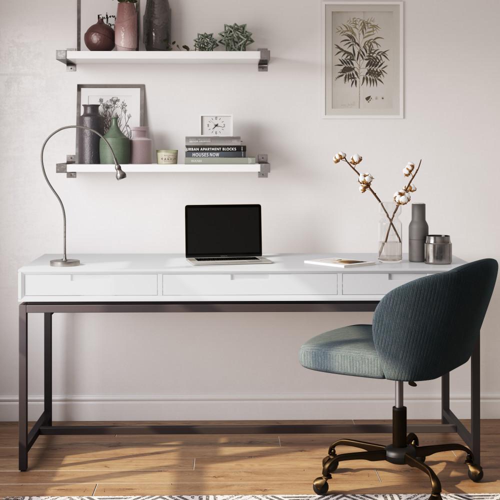 White Rubberwood | Banting Mid Century Wide Desk