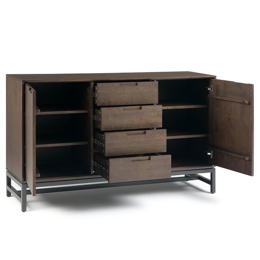 Walnut Brown Walnut | Banting Mid Century Sideboard with Centre Drawers