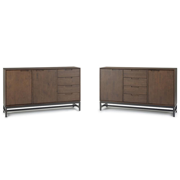 Walnut Brown Walnut | Banting Mid Century Sideboard with Centre Drawers