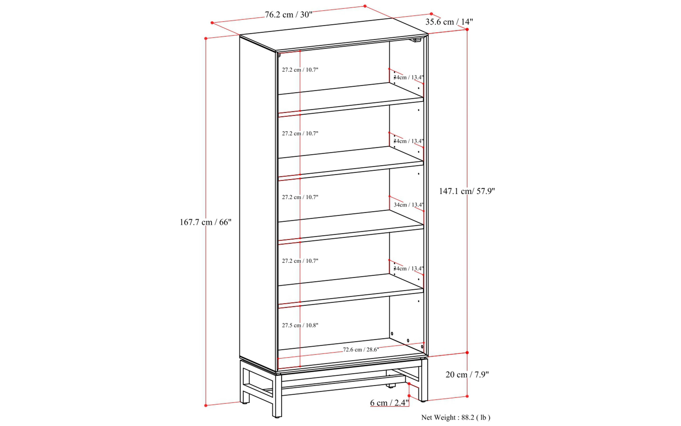 Banting Mid Century Open Shelf Bookcase