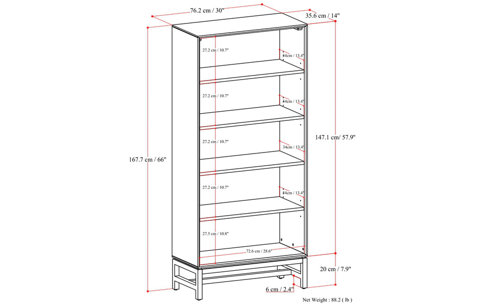 Banting Mid Century Open Shelf Bookcase