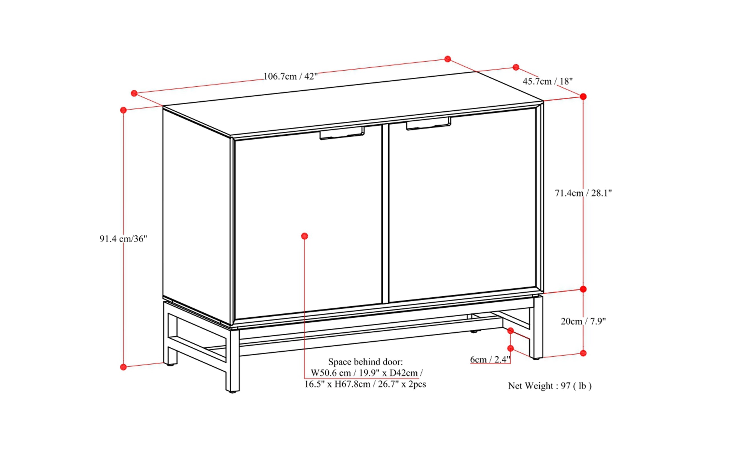 Walnut Brown | Banting 2 Door Sideboard Buffet