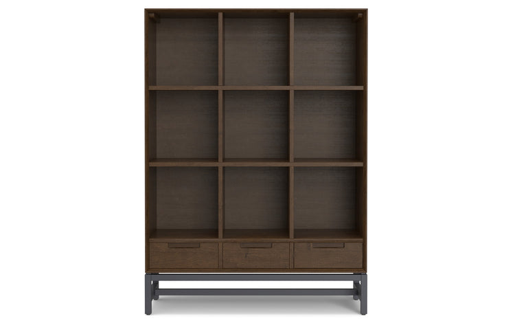 Walnut Brown | Banting 9 Cube Bookcase with Drawers