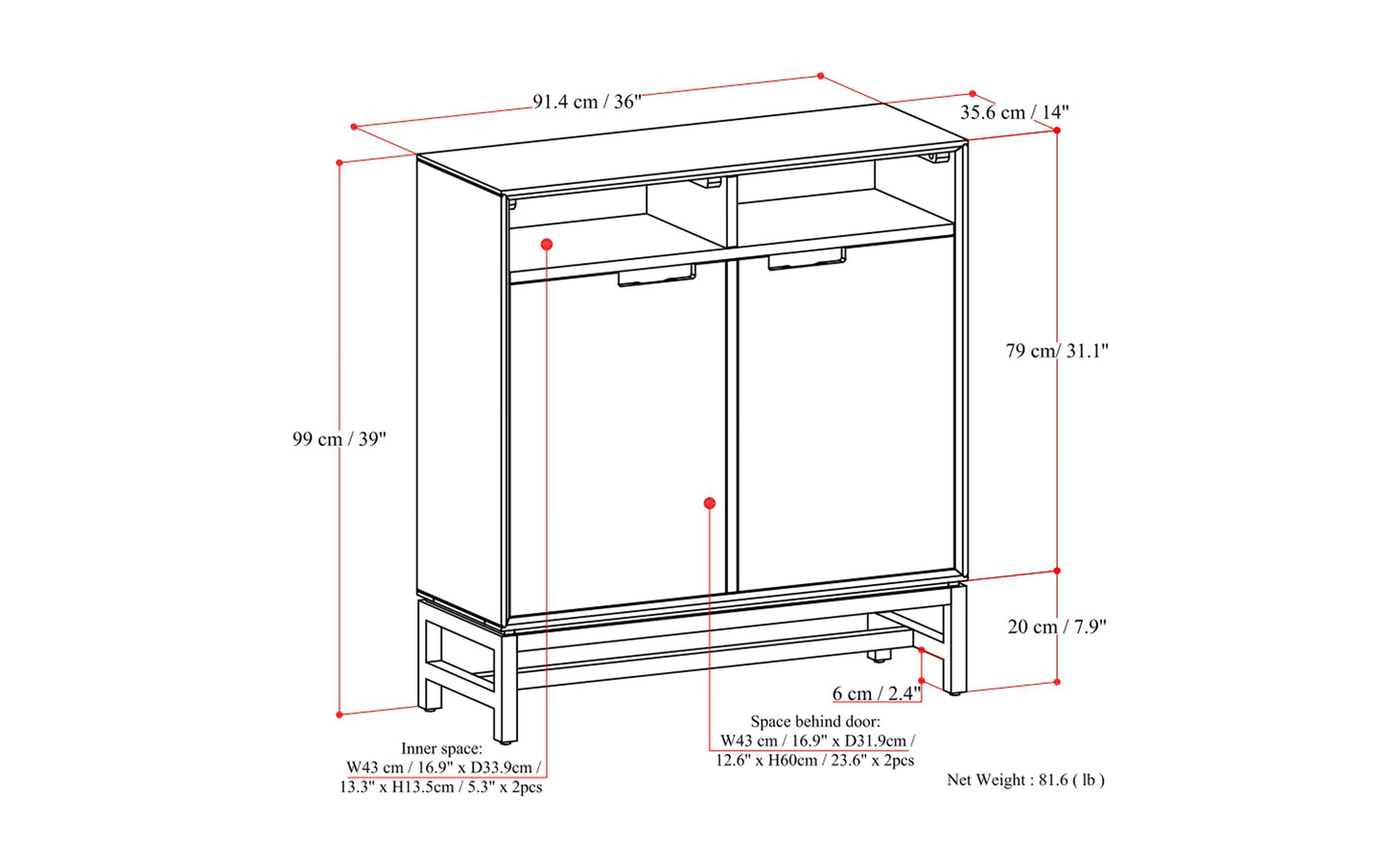 Walnut Brown | Banting Entryway Storage Cabinet