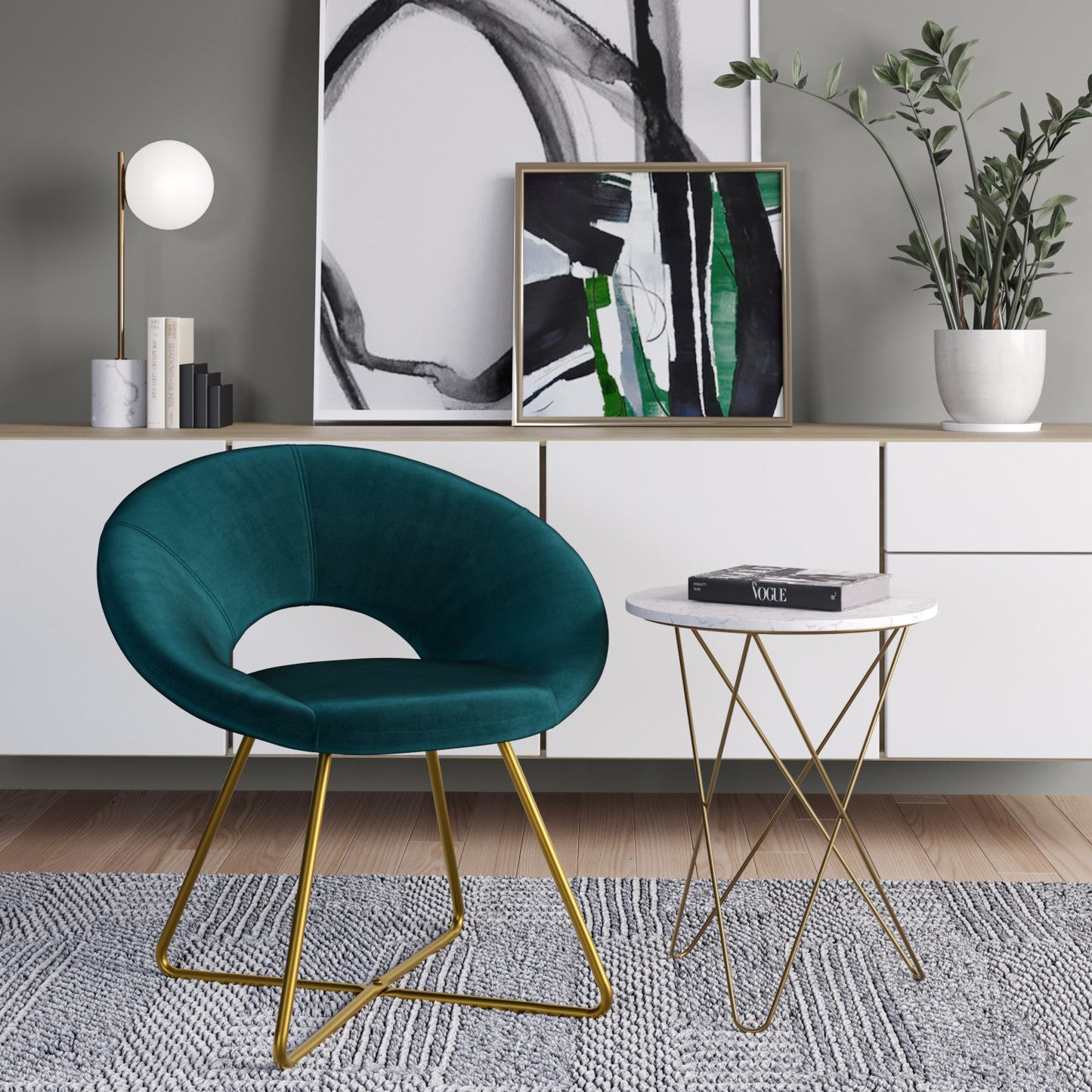 Teal Velvet Fabric | Barrett Accent Chair