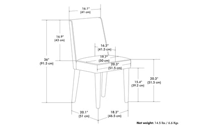 Natural Linen Style Fabric | Bartow / Watkins 7 Piece Dining Set