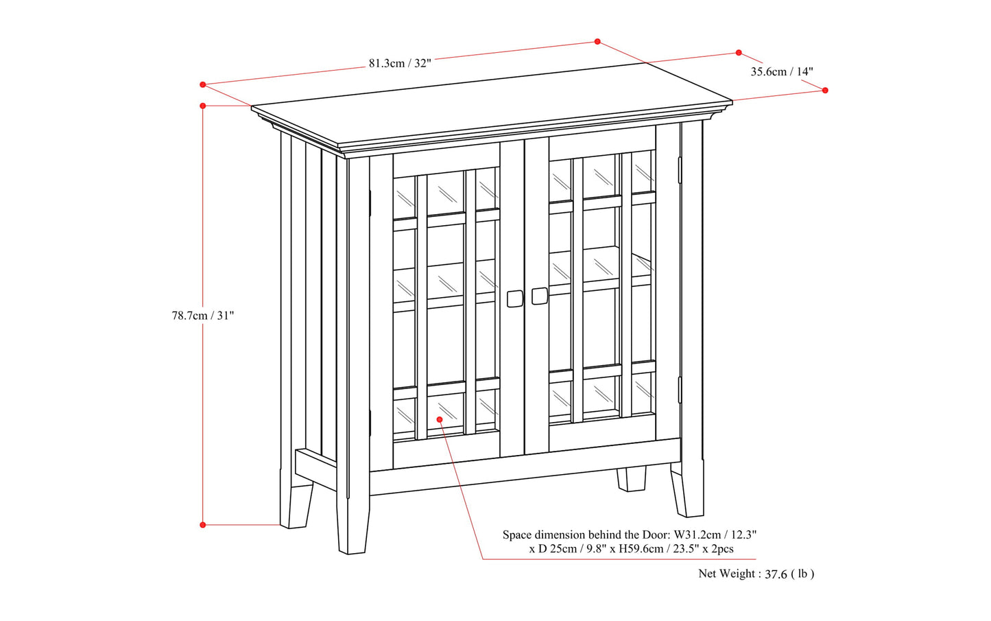 Light Golden Brown | Bedford Low Storage Cabinet