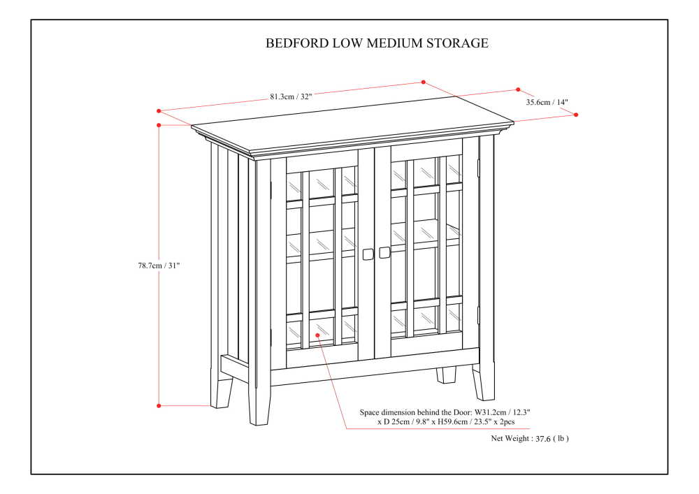 White | Bedford Low Storage Cabinet