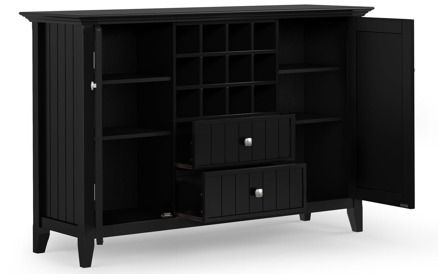 Black | Bedford Sideboard Buffet & Winerack