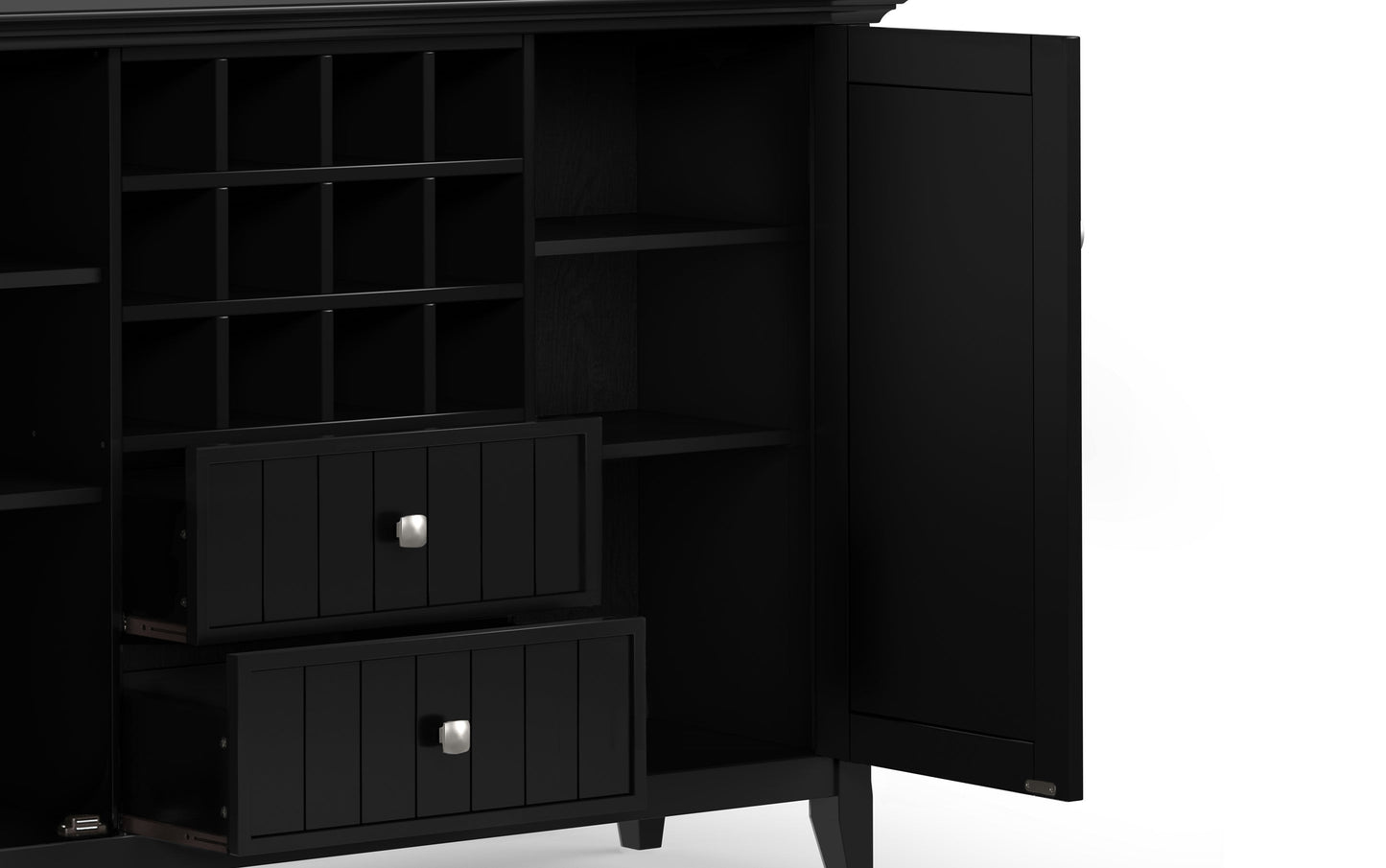 Black | Bedford Sideboard Buffet & Winerack